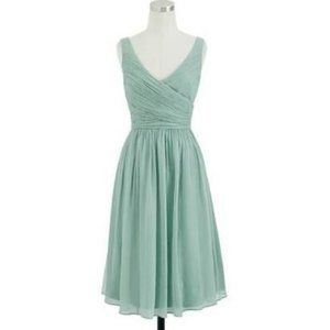 NWT - J. Crew - HEIDI DRESS IN SILK CHIFFON - Size 0 - Color: Dusty Shale